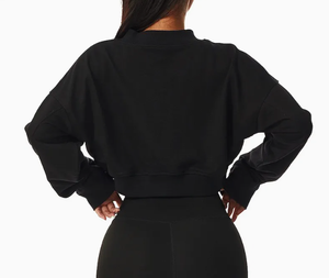 Sudadera de Cuello Redondo para Mujer, Mezcla de Algodón Premium, Corte Holgado, Ropa de Moda - Product Image 4