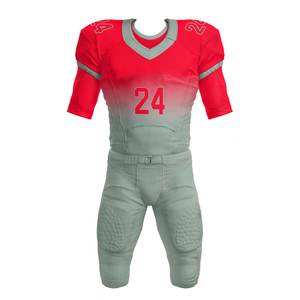 Uniformes de Fútbol Americano Sublimados con Estilo Personalizado OEM, Manga Corta, 100% Poliéster, Transpirables, de Secado Rápido, Hechos en Pakistán - Product Image 1