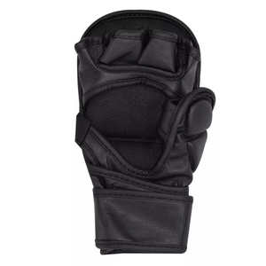 Gants de boxe MMA de bonne qualité, couleur noire, en cuir PU, design et taille personnalisables, légers, avec sangles de poignet réglables. - Product Image 3