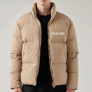 New Arrived 2026 Plus Size Custom Waterproof <b>Canvas</b> Puffer <b>Jacket</b> Front Hood Color Block Breathable Outdoor Anti-Bacterial - Product Image 1