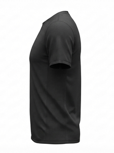 T-shirt en jersey de coton 100% pour homme, noir, manches courtes, col rond, coupe classique, couleur unie, style décontracté - Product Image 2