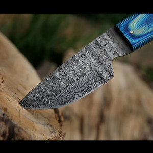 Couteau d'extérieur en acier Damas avec manche en bois pour le camping et la chasse, prix d'usine, commandes en gros et étiquette privée - Product Image 5