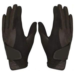 Guantes de Cuero Genuino con Cierre de Cremallera, Ajuste Delgado, Transpirables y Perforados, Estilo Polo, para Montar a Caballo, Equitación y Golf, para Hombre, con Logotipo Personalizado - Product Image 1