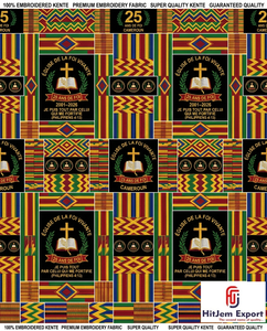 Fabricante de Tela Kente Africana Personalizada para Iglesias, Proveedor de Uniformes para Conveniones Religiosas con Estampado de Cera - Product Image 5