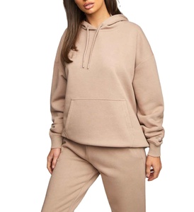 Conjunto de chándal de 2 piezas de algodón 100% transpirable de invierno para mujer con logotipo personalizado para correr y trotar - Product Image 1