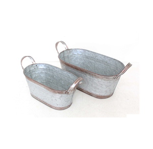 Rustic Metal Beverage Ice Bucket for <b>Barbecue</b> Parties Weddings and Home Gatherings - Product Image 3