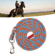 Navy Blue Nylon Lead Rope with Red Stripe and Brass <b>Snap</b> <b>Hook</b> Heavy Duty Horse Rope Lead Rope for Horses Durable Nylon Horse - Product Image 3