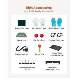 Bañera de aseo para perros de acero inoxidable de 50 pulgadas con escaleras y filtro de agua para limpieza y Baño de mascotas - Product Image 6