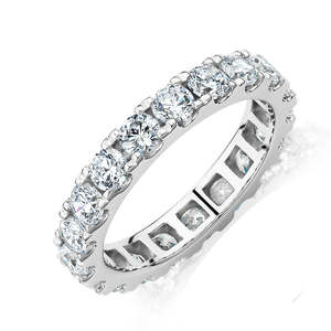 Anillo de Eternidad Clásico de Oro Blanco de 10K con Diamantes Cultivados en Laboratorio, Chapado en Rodio, 2.09 CT, Anillo de Compromiso, Boda o Aniversario para Mujer - Product Image 4