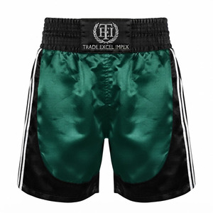 Pantalones Cortos de Boxeo Muay Thai Azules para Hombre, Cintura Media, Casuales, con Logotipo Bordado, Satén 100% Poliéster, Secado Rápido, Ecológicos, Venta al Por Mayor OEM - Product Image 5