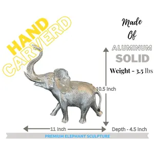 Sculpture d'animal en métal plaqué or sculpté à la main, modèle exclusif, finition polie moderne, Zahid Exports ZE-3409B, décoration de jardin, grande taille - Product Image 2