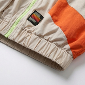 Beige Orange Block <b>Utility</b> <b>Vest</b> | Neon Zip Stand Collar Windbreaker <b>Vest</b> | Oversized Sleeveless Jacket | Custom OEM Manufacturer - Product Image 4