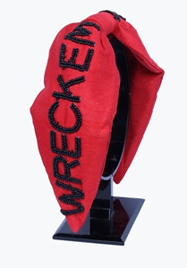 Hot Selling Wreck Em Gameday Beaded Headband for Women and Girls Handmade Black Football <b>Spirit</b> Knot Hairbands Special Events - Product Image 3