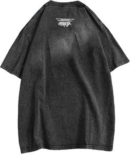 เสื้อยืดสตรีทแวร์ผู้ชายไซส์ใหญ่ลายกราฟิก Y2K สีดำวินเทจผ้าฝ้ายแบบซักแล้ว ขายส่ง รับผลิตแบบ OEM - Product Image 3