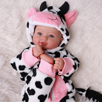 Poupée Bébé Reborn Fille Babeside Lyle 17 Pouces, Corps en Vinyle et Tissu, Réaliste, Tenue Vache Rose, Jouet Doux, Cadeau OEM