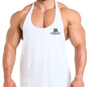 <b>Mens</b> <b>White</b> Racerback Tank Top Gym Workout <b>Vest</b> Athletic Fitness Training Bodybuilding Sportswear Sleeveless Activewear Shirt - Product Image 5