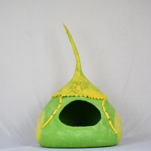 Handmade Fairy Hut Wool Felt <b>Cat</b> Cave <b>Bed</b>-Eco-Friendly Winter Natural Wool Hand Washable Pet House for Indoor <b>Cats</b> and Kittens - Product Image 1