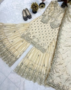 Colección de Salwar Kameez Étnicos Modernos para Mujer, Diseño Indio, Bordado Intenso, Chinon de Secado Rápido, Traje Sharara Palazzo para Fiestas - Product Image 6