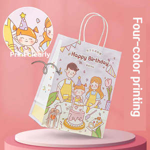 Sacs en papier kraft personnalisés avec poignées, sacs de shopping blancs et bruns pour cadeaux, mariages, anniversaires - Product Image 6