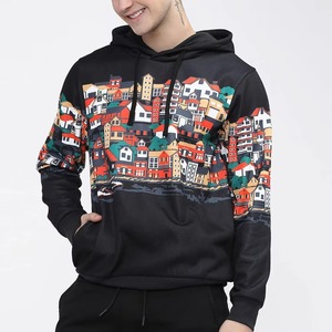 เสื้อสเวตเชิ้ตมีฮู้ดสำหรับผู้ชายพิมพ์ลายเมืองสีสันสดใสทรงปกติโพลีเอสเตอร์สวมใส่สบายๆในฤดูใบไม้ร่วง - Product Image 3