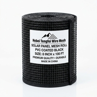 Rouleau de protection anti-oiseaux pour panneaux solaires, 6 pouces x 100 pieds, maille de 1,3 mm, revêtement PVC noir, dissuasion des pigeons