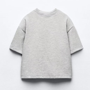 Camiseta de mujer de alta calidad 2026 Fresh Drop, ropa deportiva al por mayor, camiseta informal de manga corta con hombros caídos y corte oversize - Product Image 2