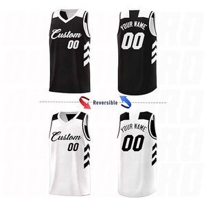 Wholesale Sleeveless OEM Mesh Basketball Uniform Sets Reversible Sublimation Jersey Custom Team Sports Wear Basketball <b>Shirts</b> - Product Image 4