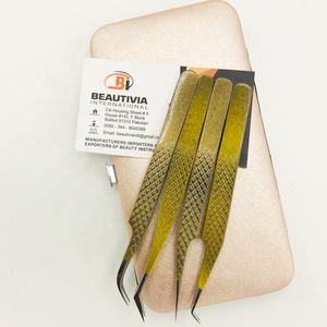 Pinzas profesionales personalizadas de extensión de pestañas de acero inoxidable sostenible, herramienta de Punta puntiaguda de etiqueta privada alta para pestañas - Product Image 4