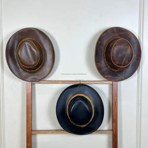 Sombrero Vaquero Occidental de Ala Ancha de Cuero Genuino Vintage de Calidad OEM 2026 con Banda Trenzada de Alta Calidad y Grabado de Moda para Unisex - Product Image 4