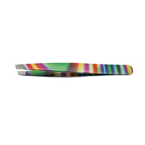 Pince à épiler pour sourcils Ryzer Studio en acier inoxydable, pointe fine, inclinée, élégante, durable, légère, couleur arc-en-ciel - Product Image 1