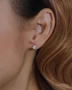 Lab Grown 0.51CT Pear Cut Diamond Huggie <b>Hoop</b> <b>Earrings</b> with 14K <b>Solid</b> Gold Jewelry Engagement Charm Gift For Partners - Product Image 3