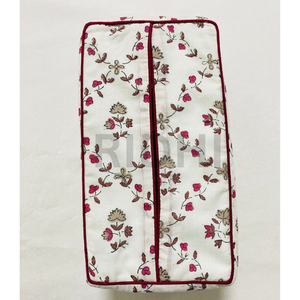 Ridhi Classic Rose Garden <b>Floral</b> Ruffle Block Print Tissue <b>Box</b> Cover Eco-friendly Reusable Holder Decorative Dispenser for Home - Product Image 4