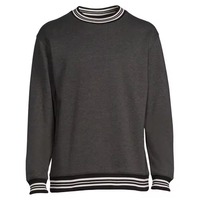 Sweat-shirt décontracté pour homme à manches longues, col rond, rayé, tricoté, polyester/coton, respirant, coupe classique, automne