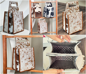 Meilleure vente de luxe en cuir de vachette pour l'extérieur Lot de 6 porte-bagages haute qualité personnalisé grande capacité vin et bière Caddy avec poignée - Product Image 3