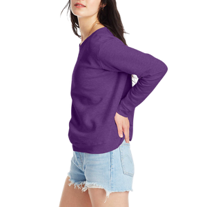 เสื้อสเวตเชิ้ตคอโอ แขนยาว ผ้าถัก คอตตอน สีม่วง ทรงปกติ ใส่ได้ทั้งชายและหญิง สไตล์ลำลอง สีพื้น เหมาะสำหรับใส่ในฤดูใบไม้ผลิ - Product Image 2