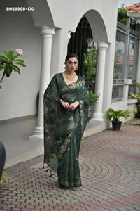 Colección Premium de Sarees y Blusas de Yute, Lino y Seda con Tejido Zari, Bordado Buttis-Pallu y Borde Doble Zari - Proveedor de la India - Product Image 4