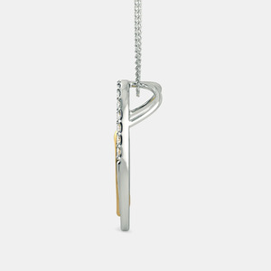 Collier pendentif cœur bicolore mère et enfant avec diamant de laboratoire - Product Image 6