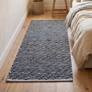 2' x 3' Black Diamond Recycled Leather Accent Rug for Entryway Bedroom Scandinavian Contemporary & Boutique Hotel Interiors - Product Image 3