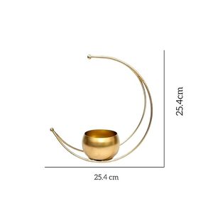 Florero Moderno de Metal con Forma de Luna para Decoración del Hogar, Elegante Florero Floral en Forma de Media Luna para Sala de Estar, Dormitorio u Oficina - Product Image 2