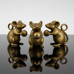 Vintage Brass <b>Mouse</b> Keychain Cute Animal Design Metal Key Ring Durable Decorative Keychain Gift Item - Product Image 6