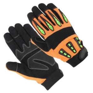 Gants de sport d'extérieur noir et orange, antidérapants, fermeture auto-agrippante, unisexe, toutes saisons, en polyester - Product Image 4
