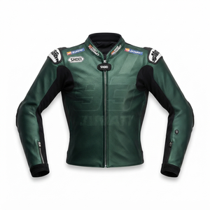 Men’s Cowhide Leather <b>Racing</b> <b>Jacket</b>/Chaqueta MotoCP Style CE Level 2 Armor Motorcycle Track Riding Protective Gear CE - Product Image 1