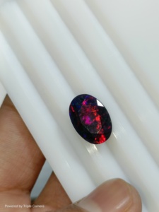 Ópalo Negro Etíope Natural Facetado para Joyería, Hermoso Ópalo Negro de Forma Ovalada, Tamaño 14X10X5 MM - Product Image 4