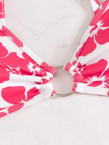 Conjuntos de bikini florales de hibisco rosa OEM personalizados. Producción B2B a granel a nivel mundial, MOQ bajo y etiquetado privado para minoristas de ropa. - Product Image 5