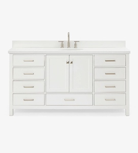 Mueble de Baño Abigail de 67 Pulgadas Directo de Fábrica, Color Blanco, con Lavabo Individual, Encimera de Cuarzo Blanco Puro Opcional, Directo de Fábrica Vietnam - Product Image 1