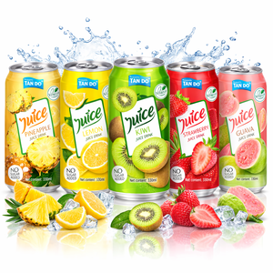 Boisson au jus de fruits en canette aluminium 330 ml, saveurs Ananas, Citron, Kiwi, Fraise, Goyave, Fabricant OEM de boissons en marque blanche - Product Image 1