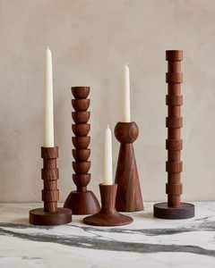 Wholesale Eco-Friendly Heat Resistant Square Metal Lantern Candle Holder Set Hand Carved Brown Finish Dinner <b>Table</b> Centerpiece - Product Image 4