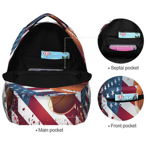 Sac à dos de football américain avec motif drapeau américain, en polyester résistant à l'eau, toutes saisons, style national, sac de jogging - Product Image 6