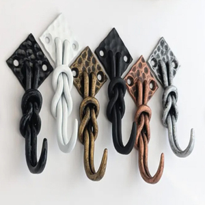 Gold patina wrought iron hook antique style <b>wall</b> & Door coat hook - Product Image 6
