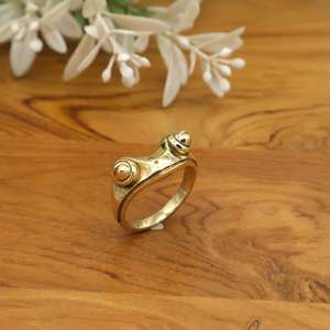 Vintage Style Gold <b>Statement</b> <b>Ring</b>, Abstract Dome Minimalist Artisan Sculptural Jewelry, Modern Organic Gift - Product Image 1